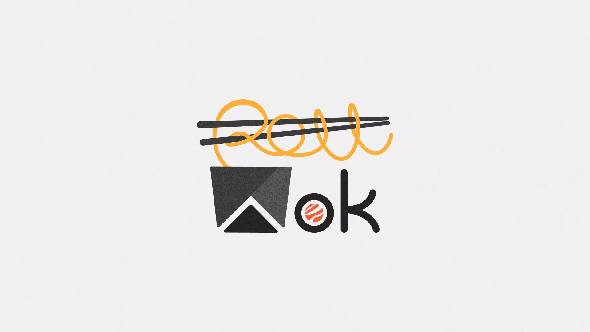 Разработка логотипа суши-бара «Roll Wok Club» в Белово